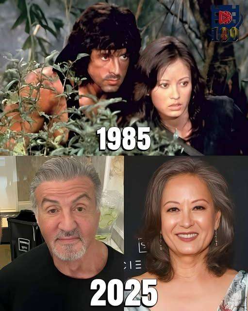 Sylvester Stallone and Julia Nickson First Blood Part II (1985) and 40 years After